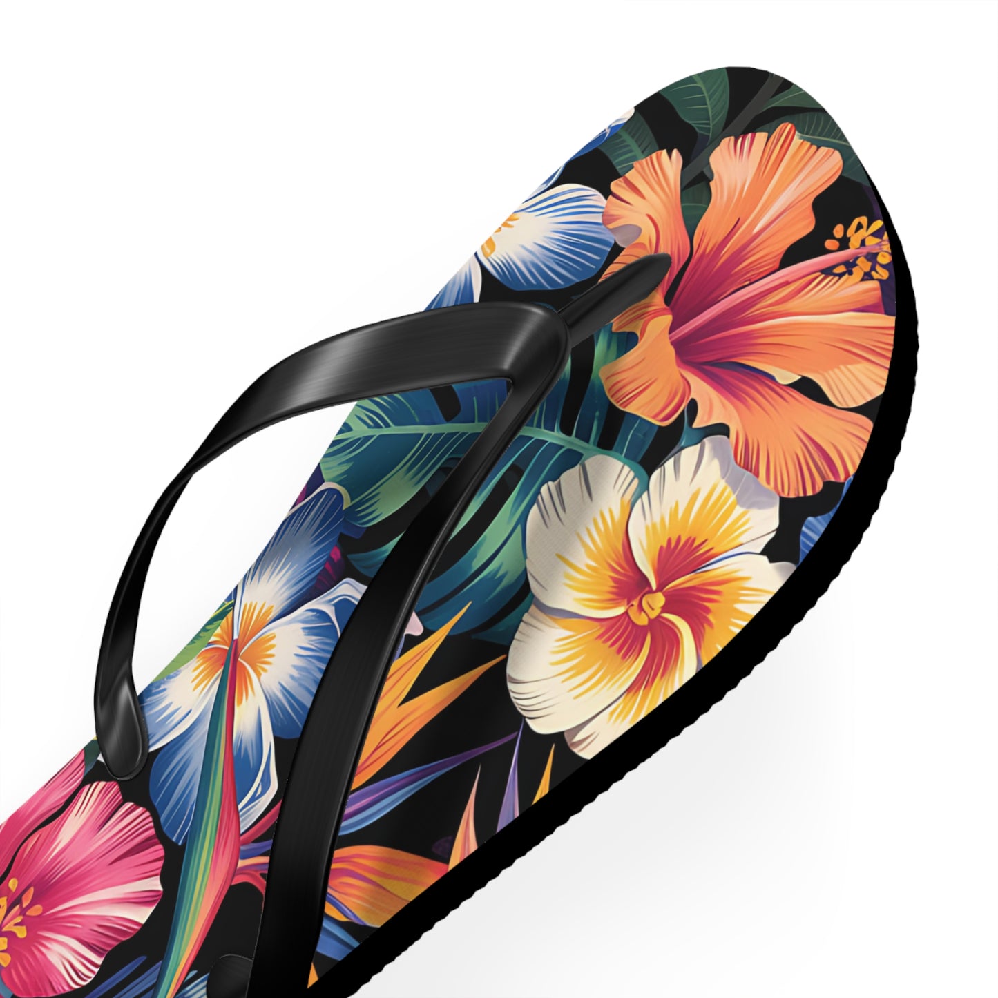 Tropical Floral Flip Flops - Summer Beach Footwear