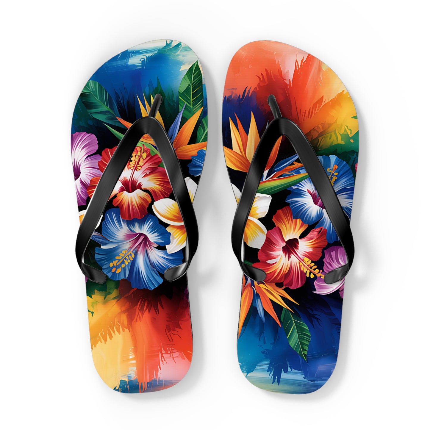 Bright Hibiscus Summer Flip Flops