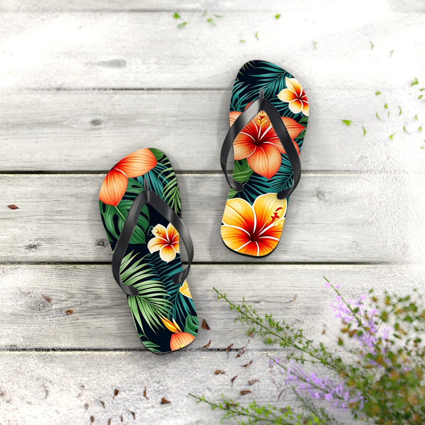 Summer Beach Sandals- Flower Flip Flops