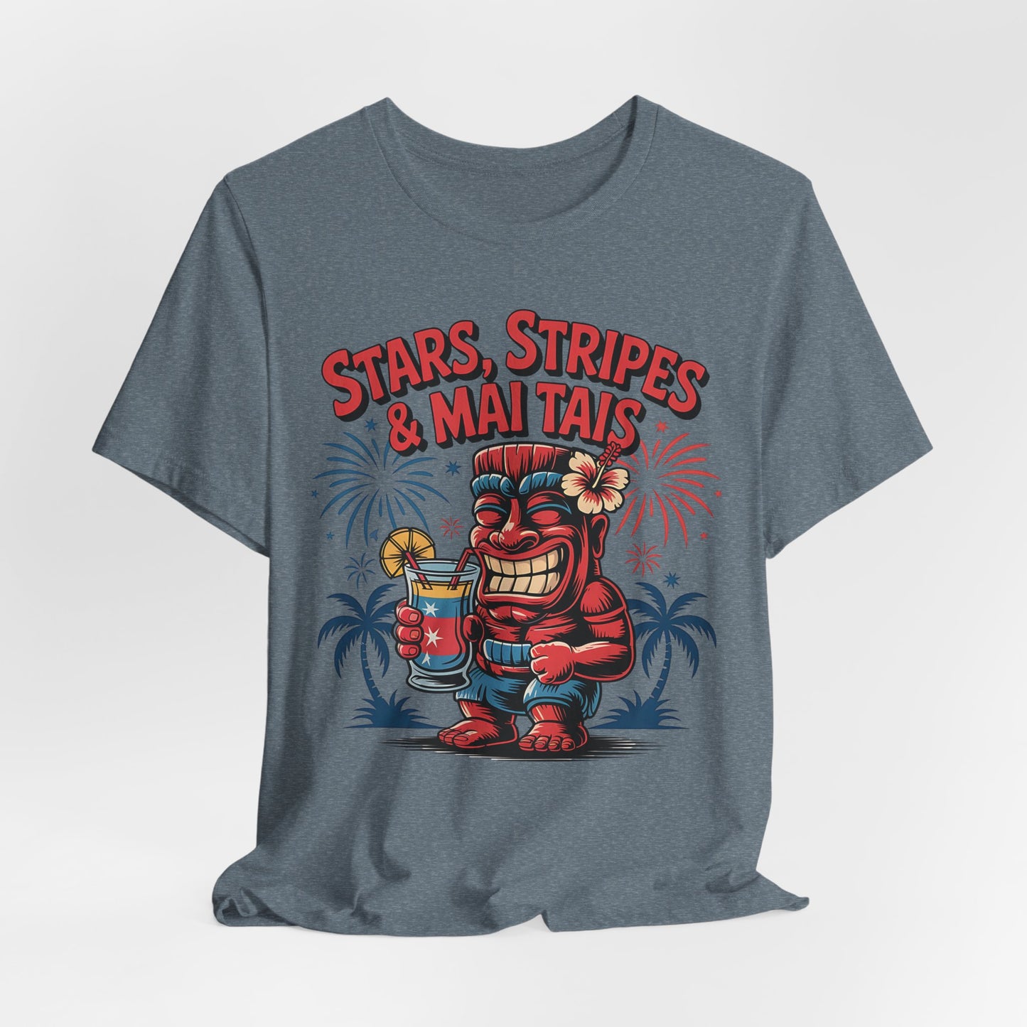 Stars, Stripes & Mai Tais Tiki T-Shirt.