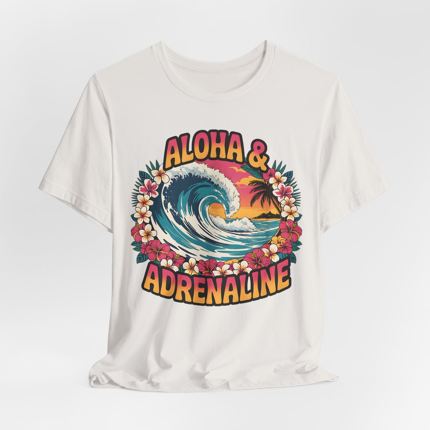 Aloha & Adrenaline Graphic Tee - Unisex Short Sleeve Shirt for Adventure Lovers