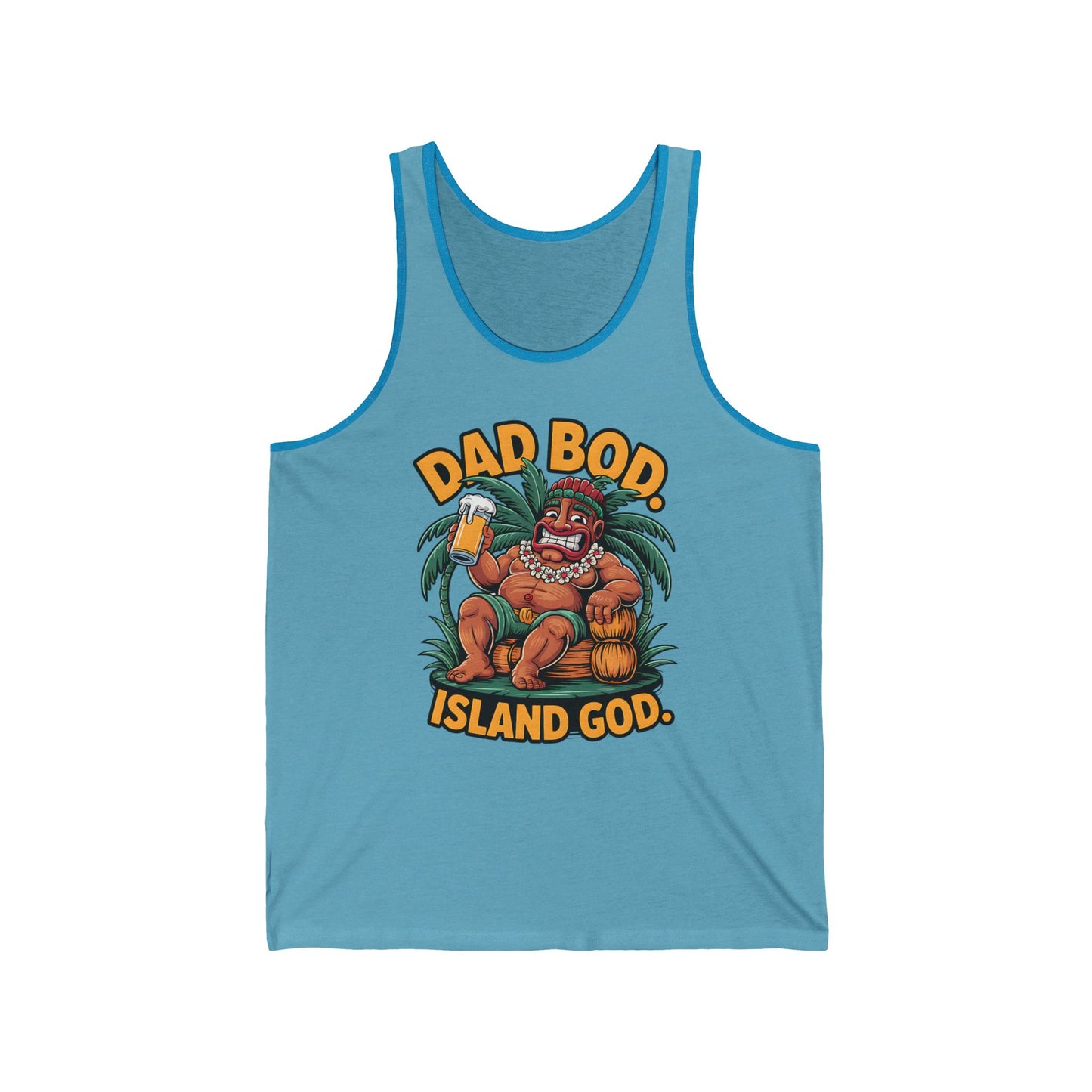 Dad Bod Island God Tiki Tank Top