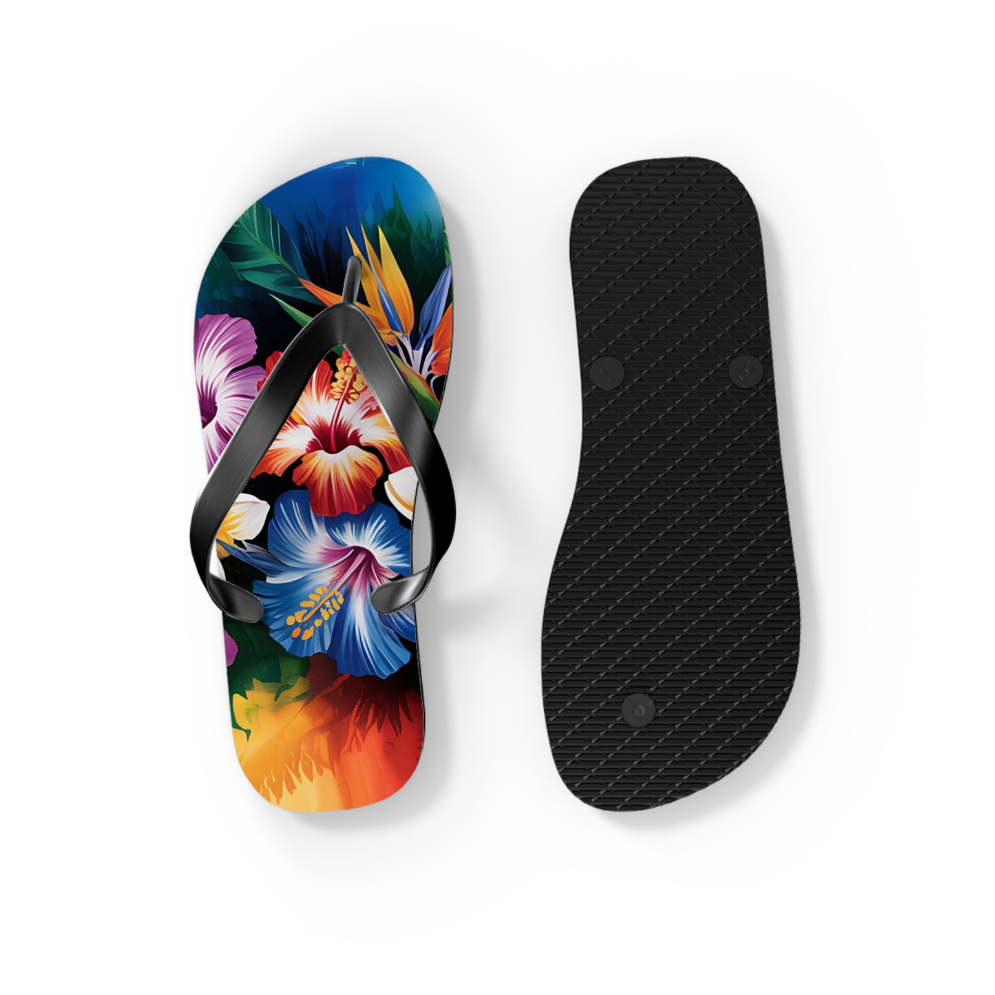 Bright Hibiscus Summer Flip Flops