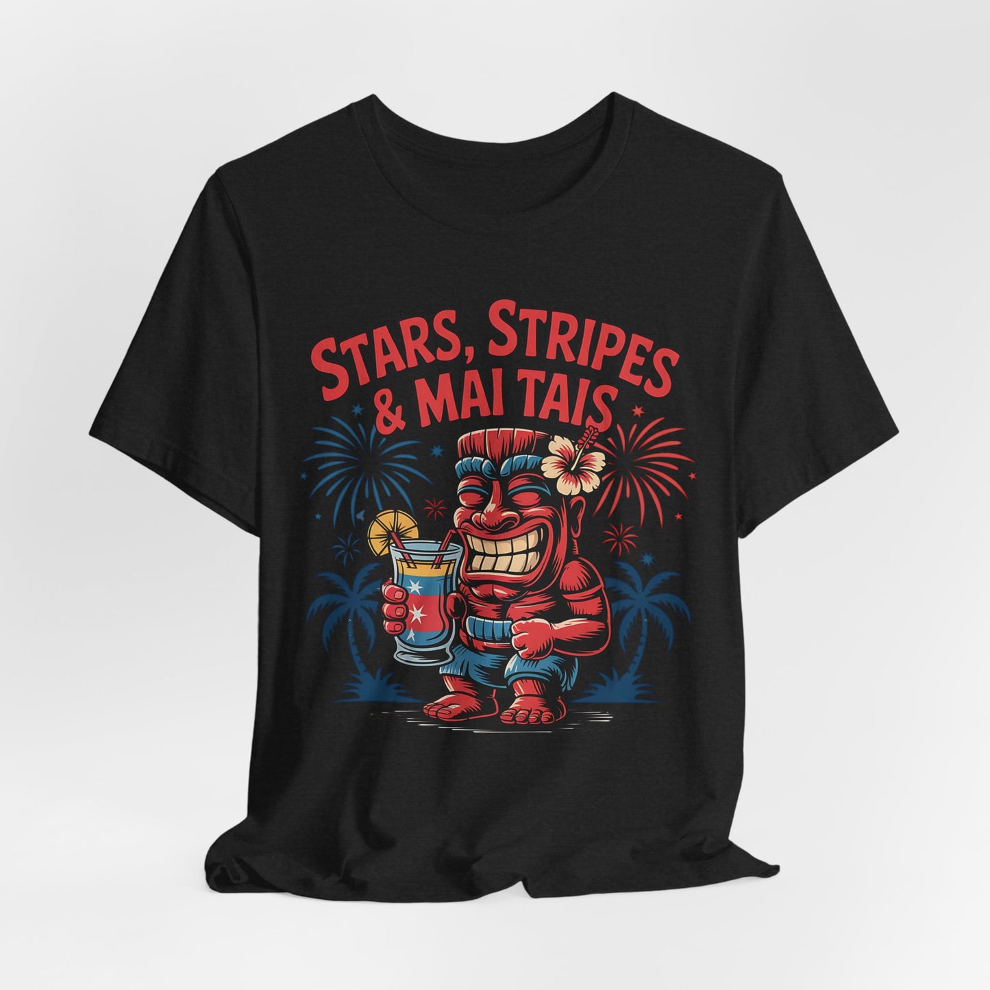 Stars, Stripes & Mai Tais Tiki T-Shirt.