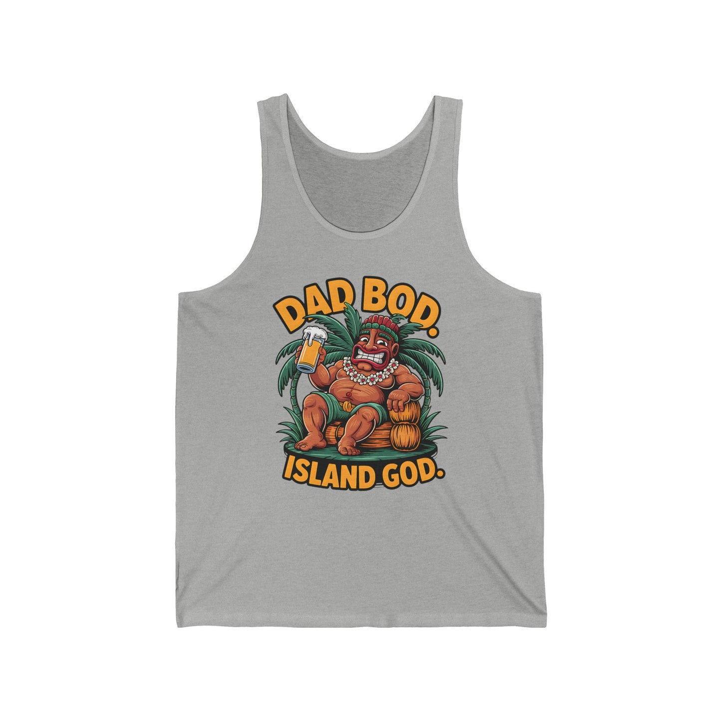 Dad Bod Island God Tiki Tank Top