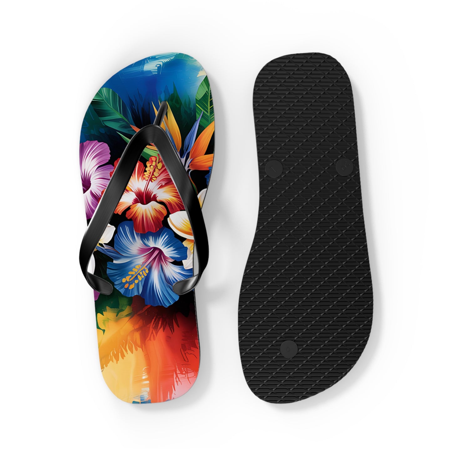 Bright Hibiscus Summer Flip Flops