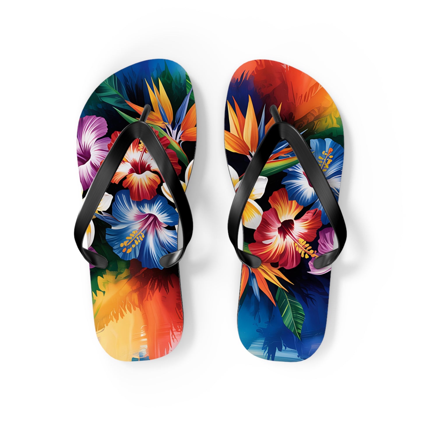 Bright Hibiscus Summer Flip Flops