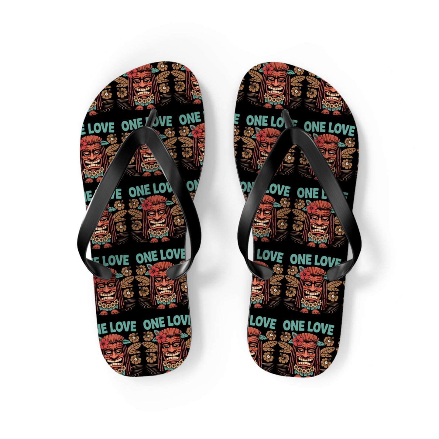 Tropical Flip Flops - 'One Love' Design for Summer Vibes