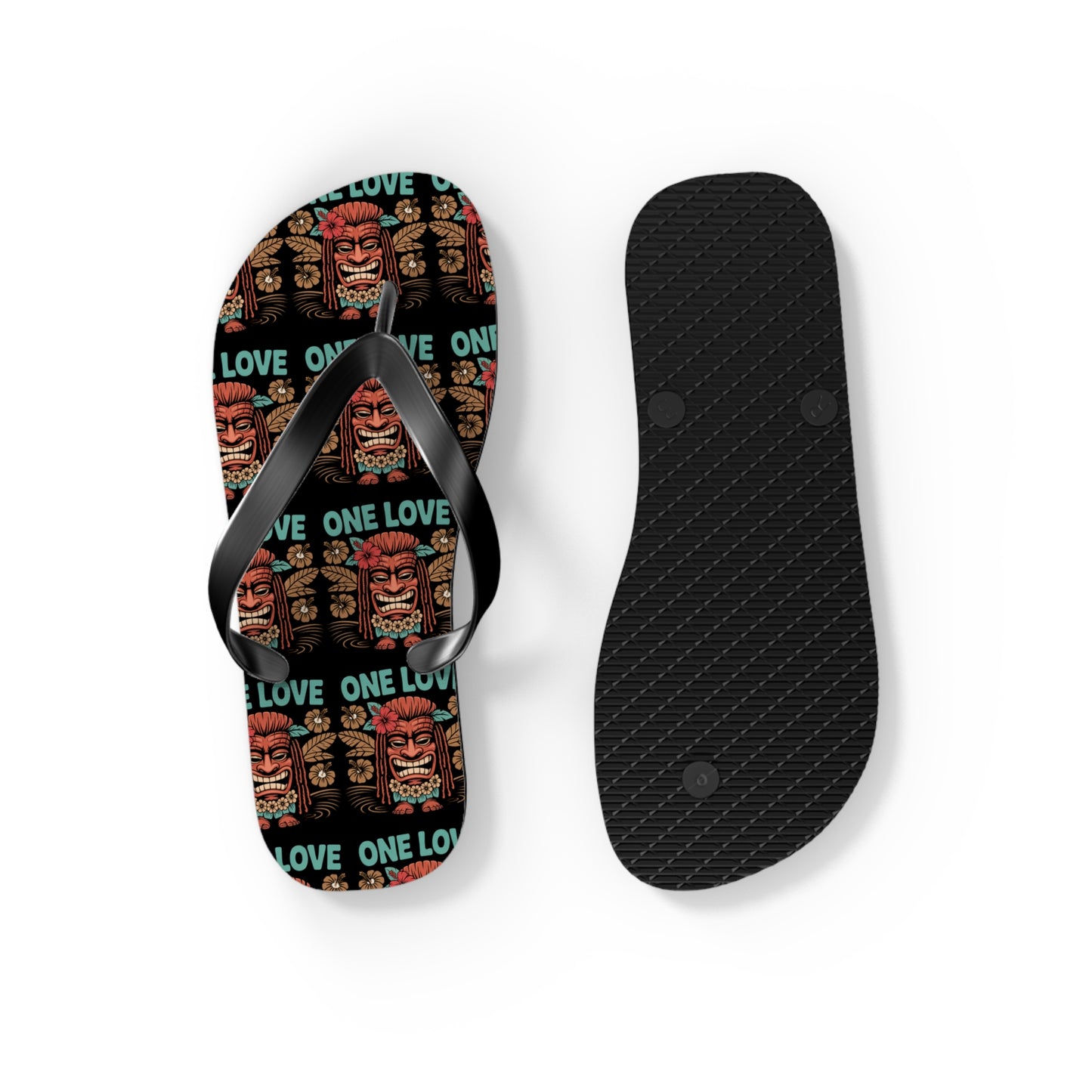 Tropical Flip Flops - 'One Love' Design for Summer Vibes