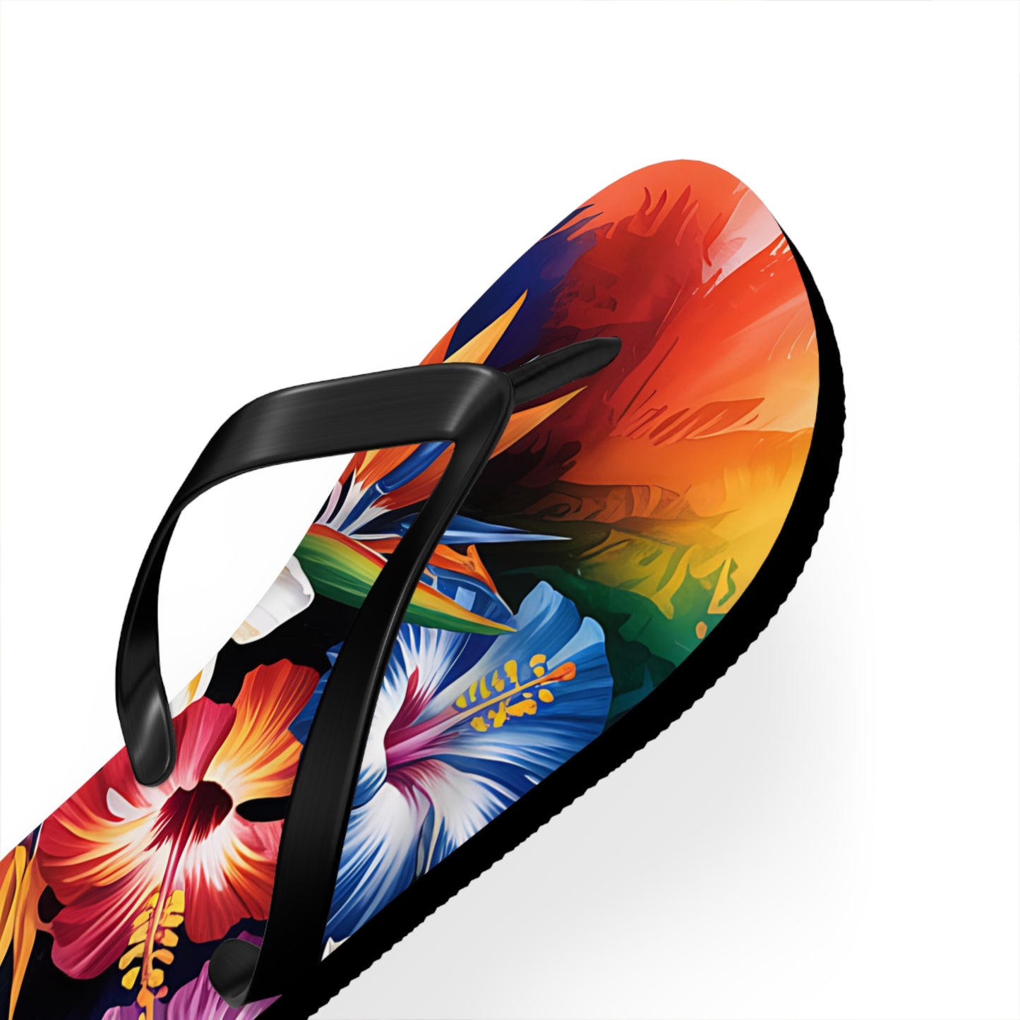 Bright Hibiscus Summer Flip Flops