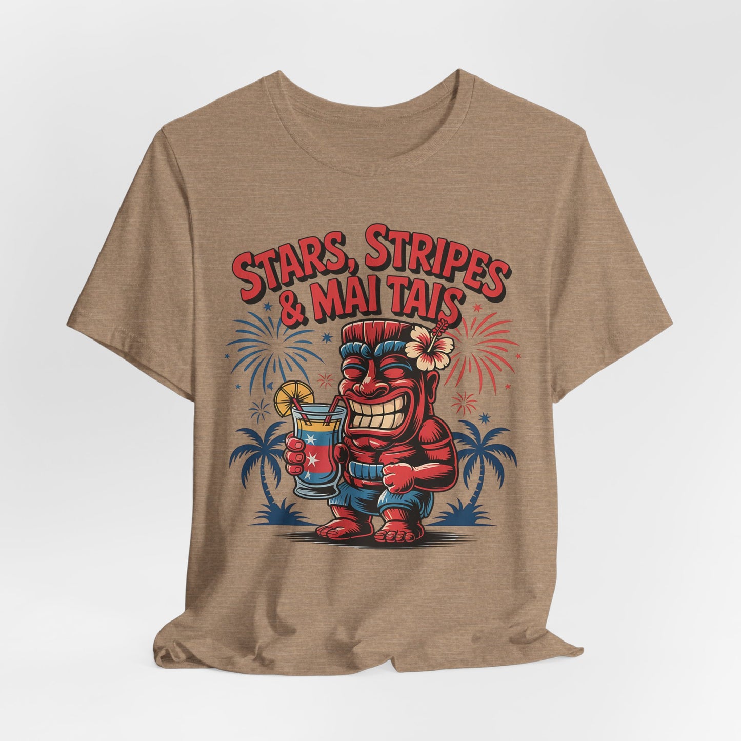 Stars, Stripes & Mai Tais Tiki T-Shirt.