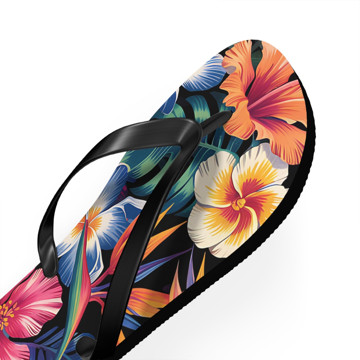 Tropical Floral Flip Flops - Summer Beach Footwear