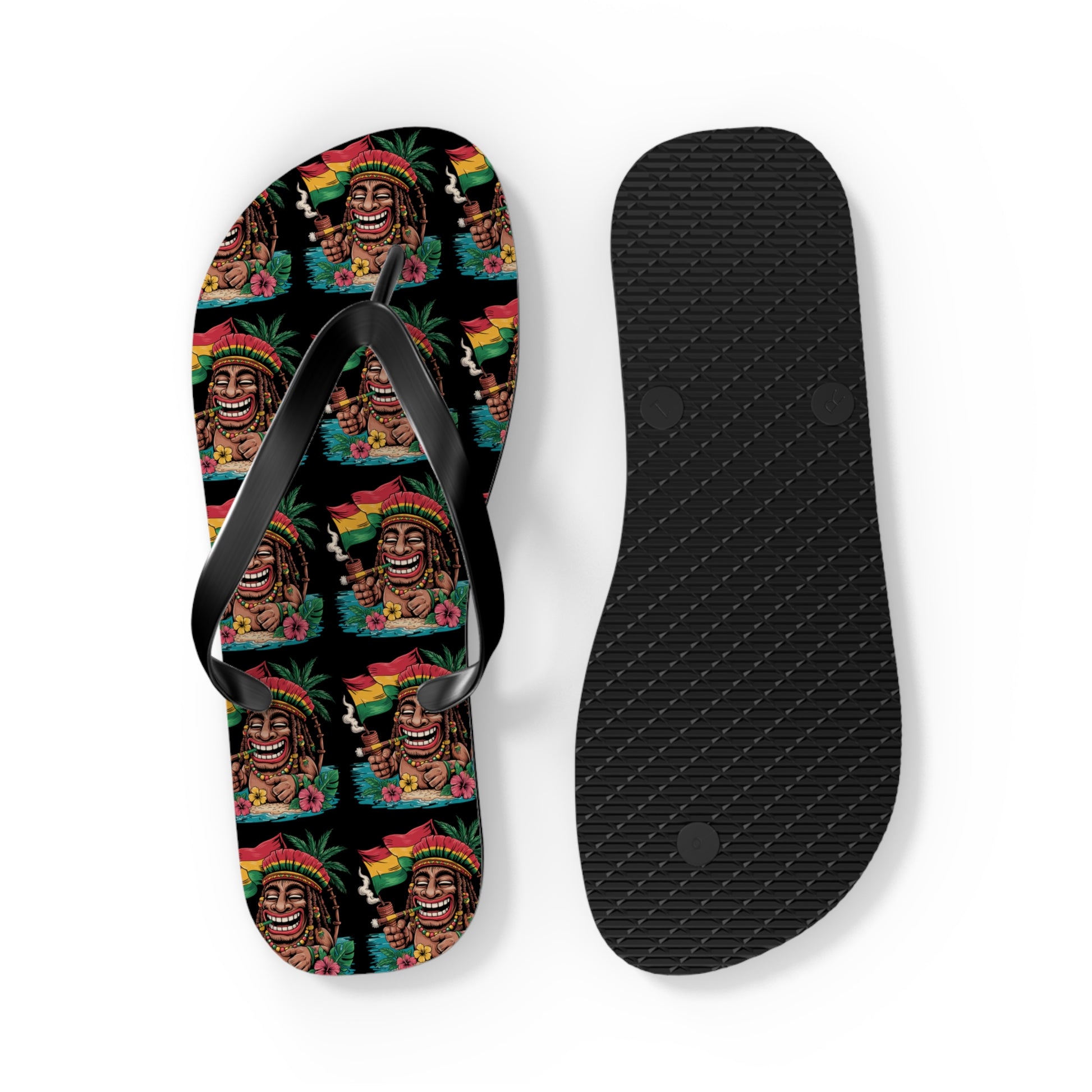 Rasta Tiki Flip Flops