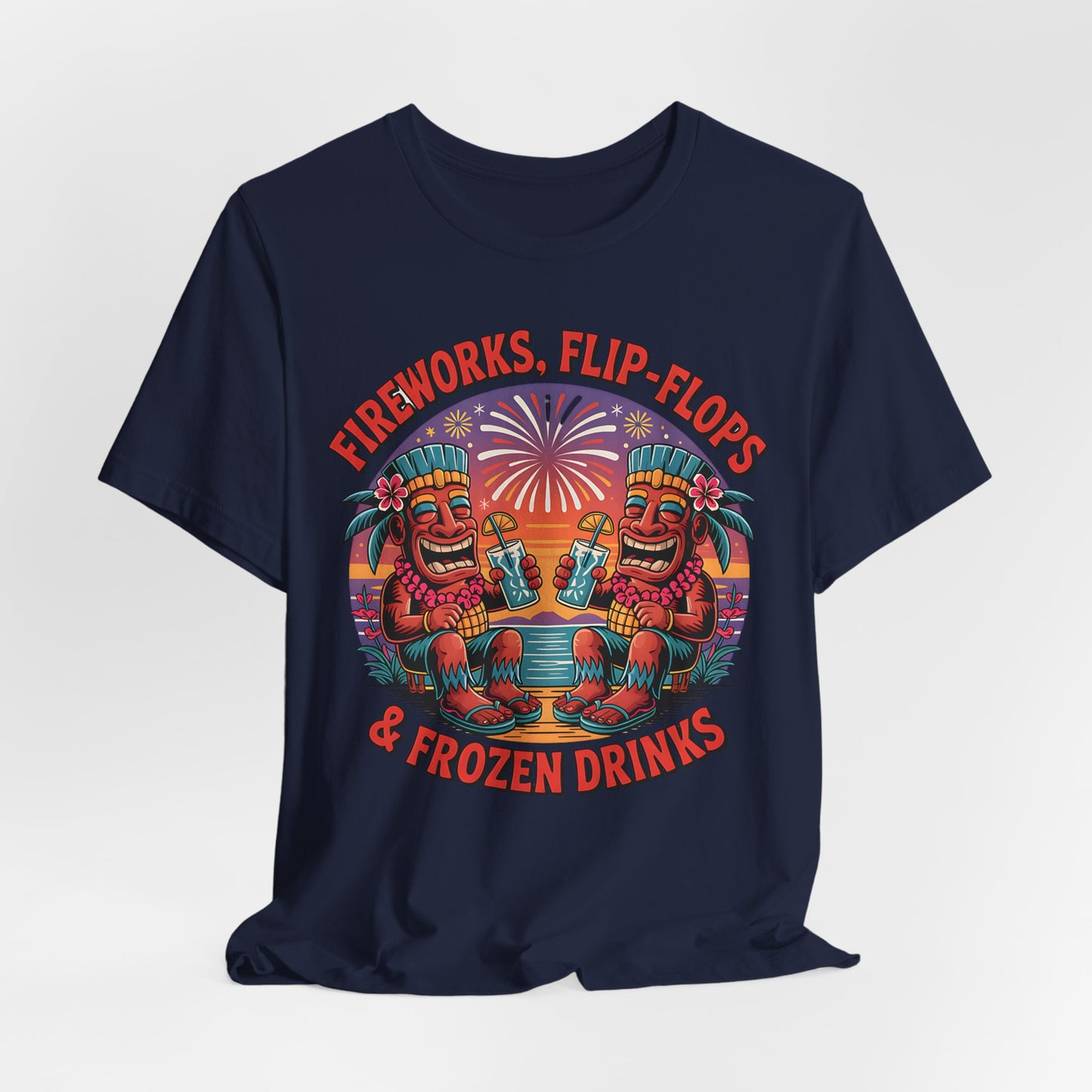 Fireworks & Frozen Drinks Tiki T-Shirt