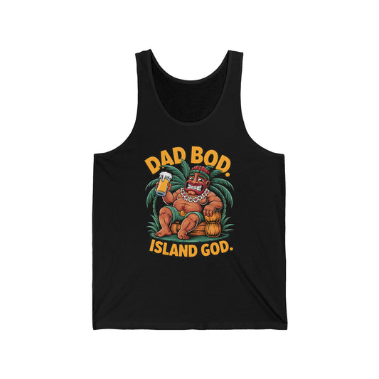 Dad Bod Island God Tiki Tank Top
