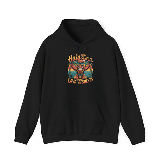 Hula in the Streets Tiki Hoodie - Fun Unisex Heavy Blend Sweatshirt