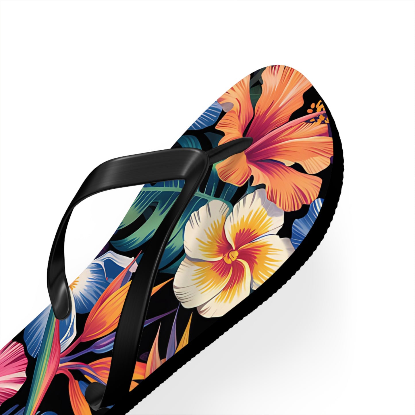 Tropical Floral Flip Flops - Summer Beach Footwear
