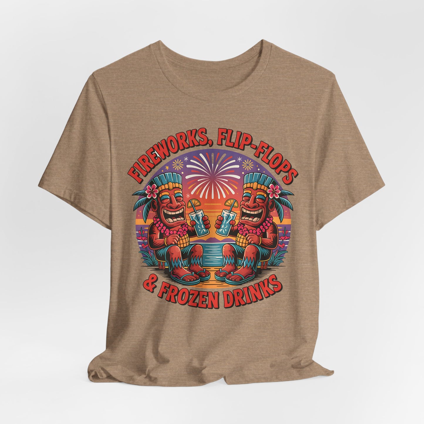 Fireworks & Frozen Drinks Tiki T-Shirt