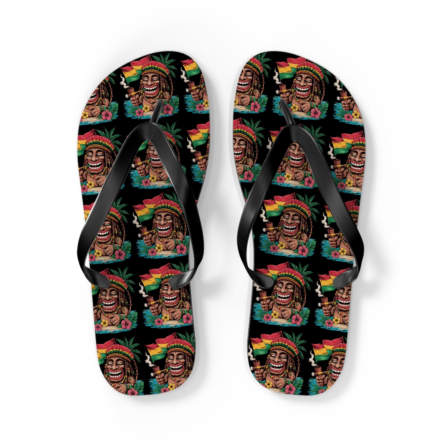 Rasta Tiki Flip Flops