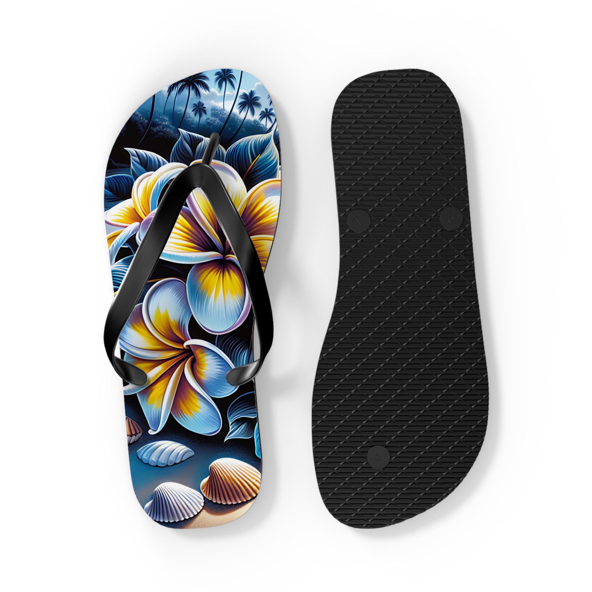 Beach Graphic Floral Flip Flop Sandals