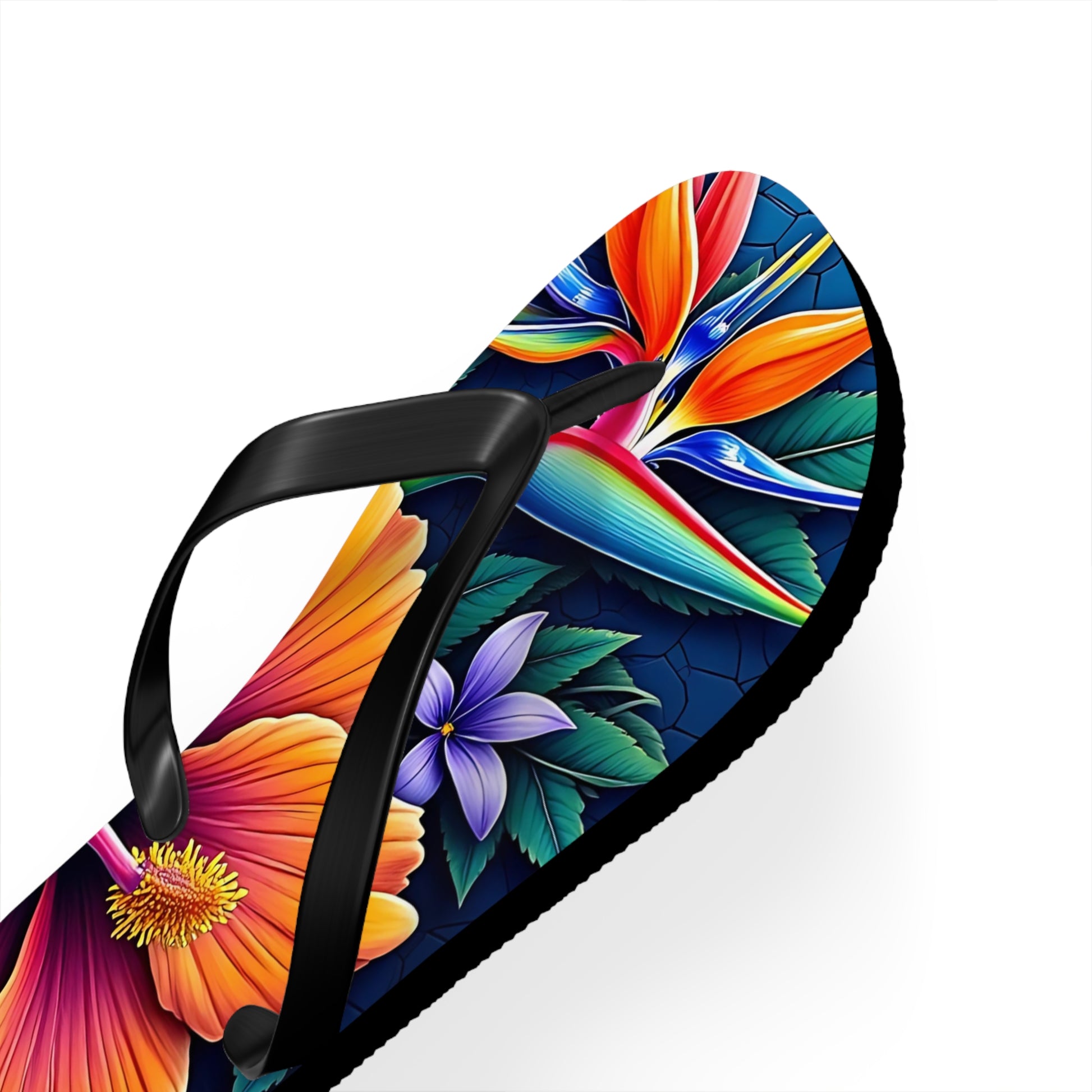 Tropical Floral Flip Flops - Vibrant Summer Sandals