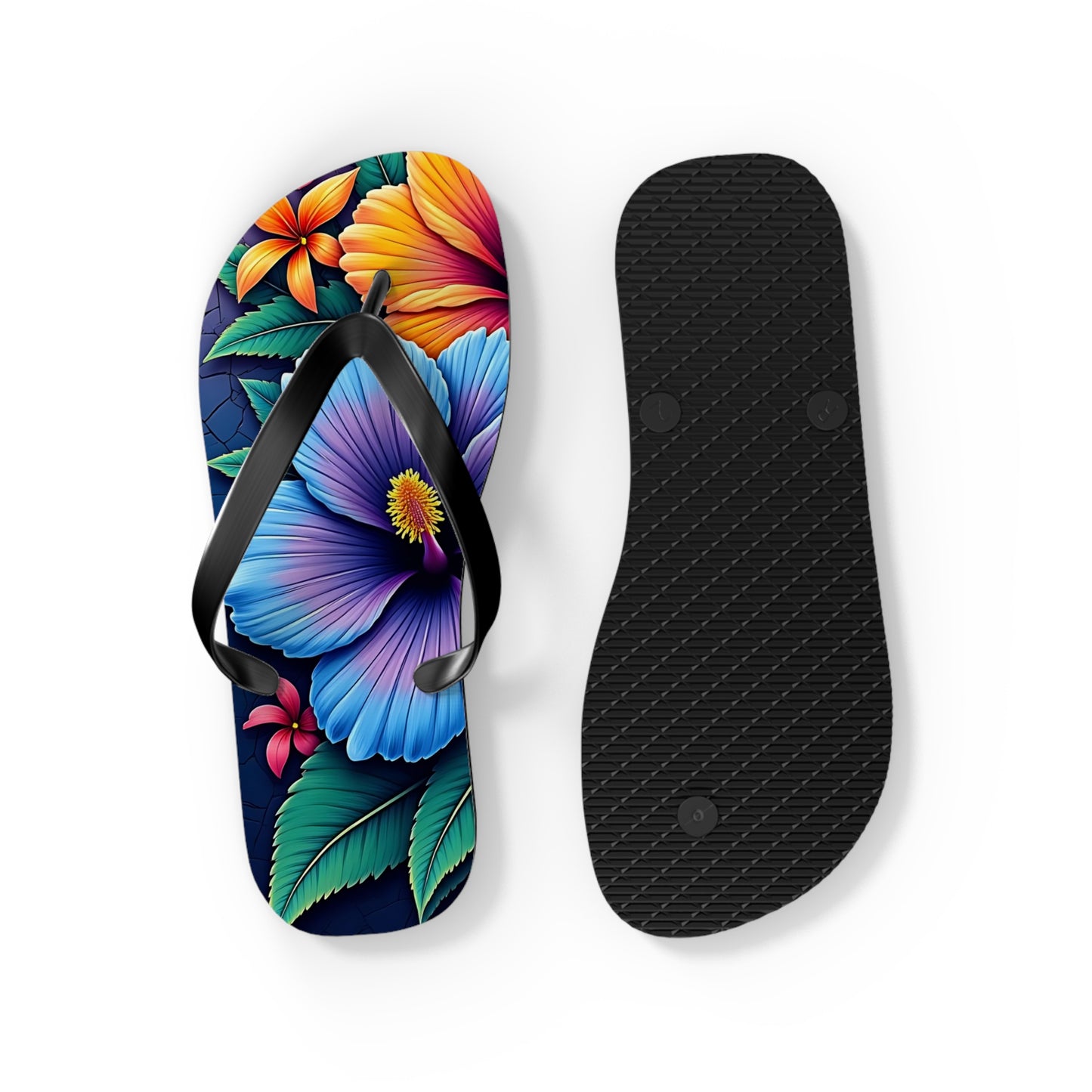 Tropical Floral Flip Flops - Vibrant Summer Sandals