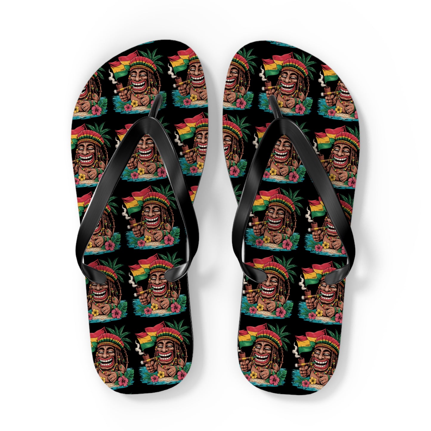Rasta Tiki Flip Flops