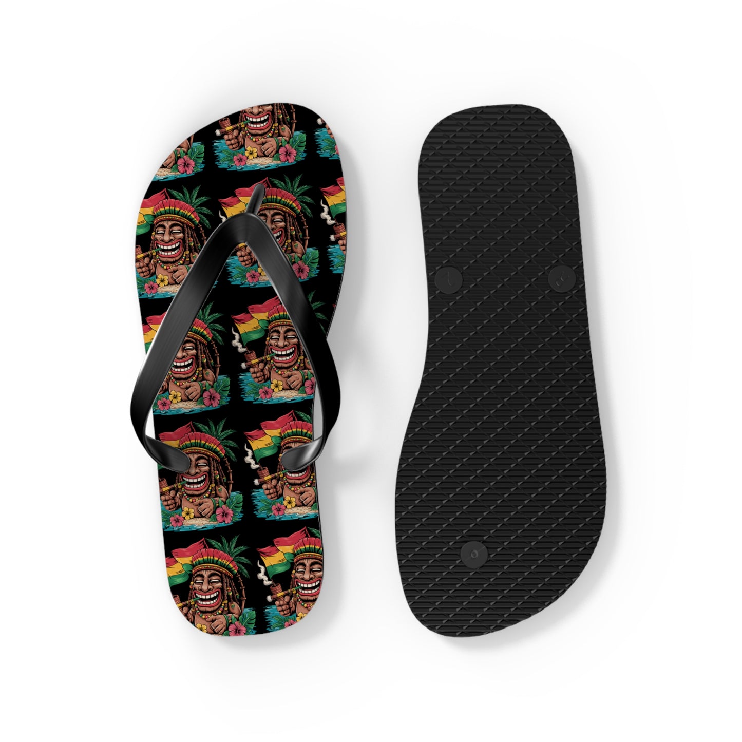 Rasta Tiki Flip Flops
