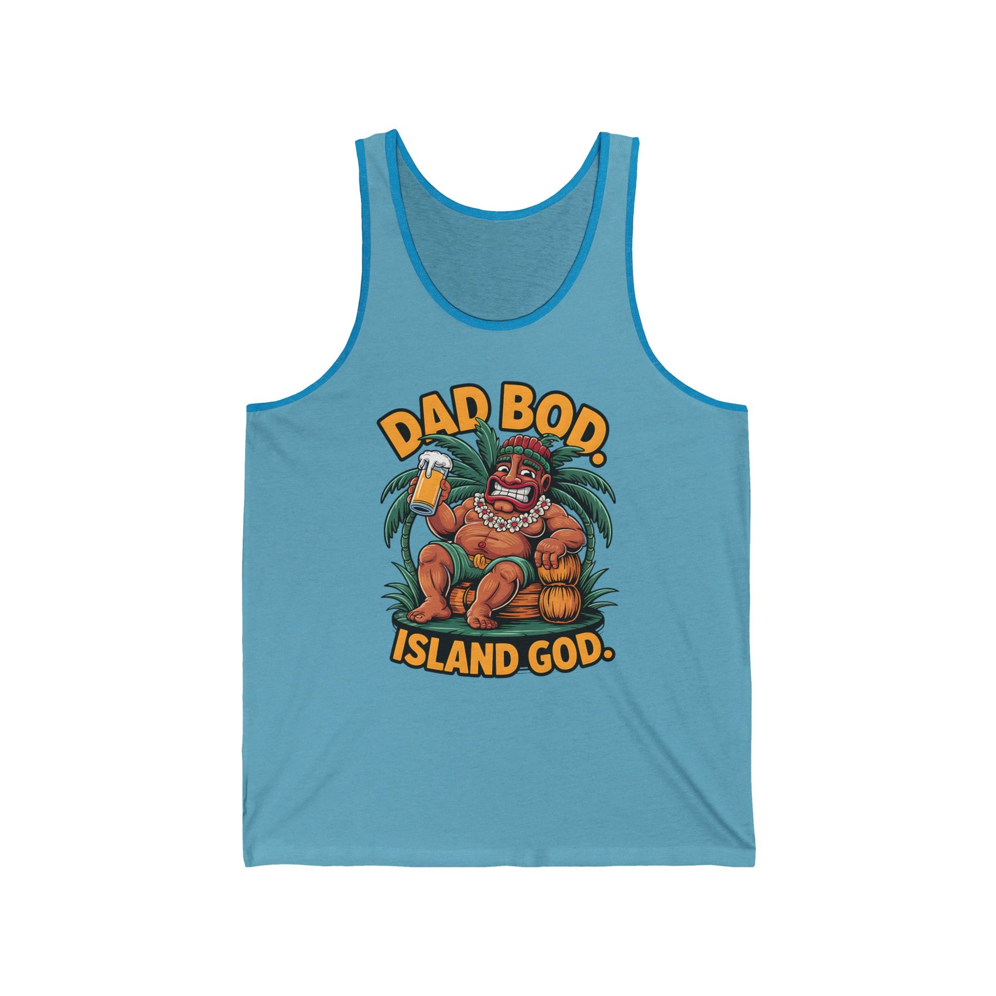 Dad Bod Island God Tiki Tank Top