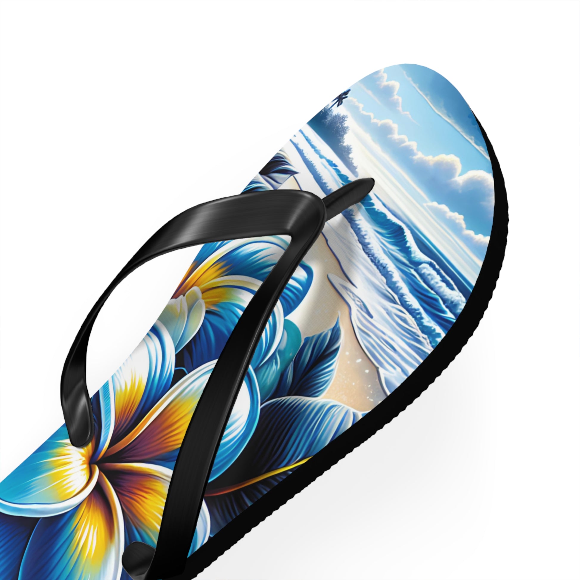 Beach Graphic Floral Flip Flop Sandals