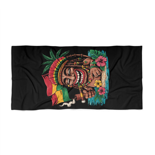 Tropical Island Vibes Beach Towel - Relaxing Hawaiian Design for Summer Fun