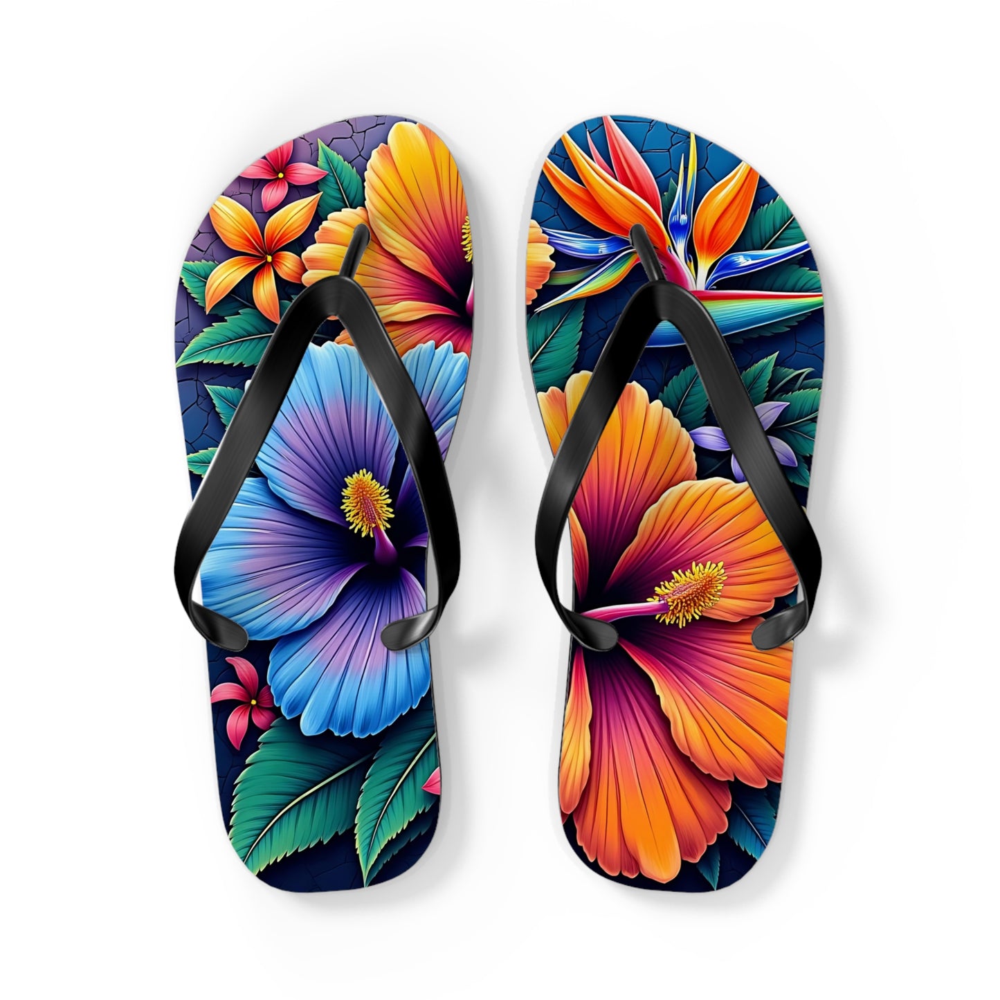 Tropical Floral Flip Flops - Vibrant Summer Sandals