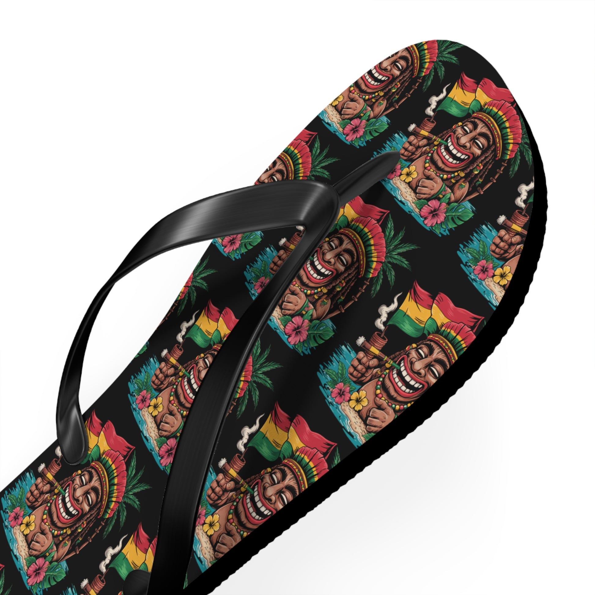 Rasta Tiki Flip Flops
