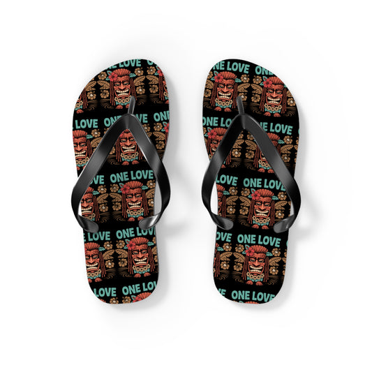 Tropical Flip Flops - 'One Love' Design for Summer Vibes