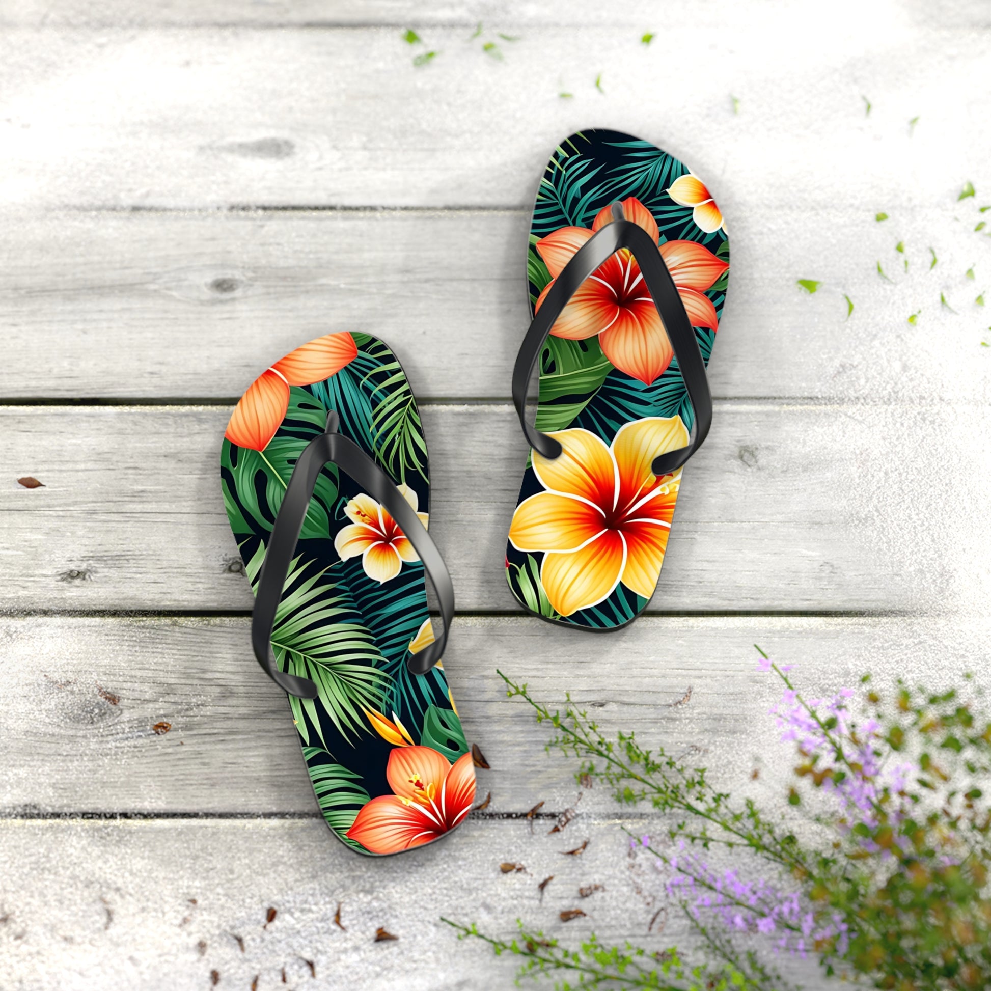 Summer Beach Sandals- Flower Flip Flops