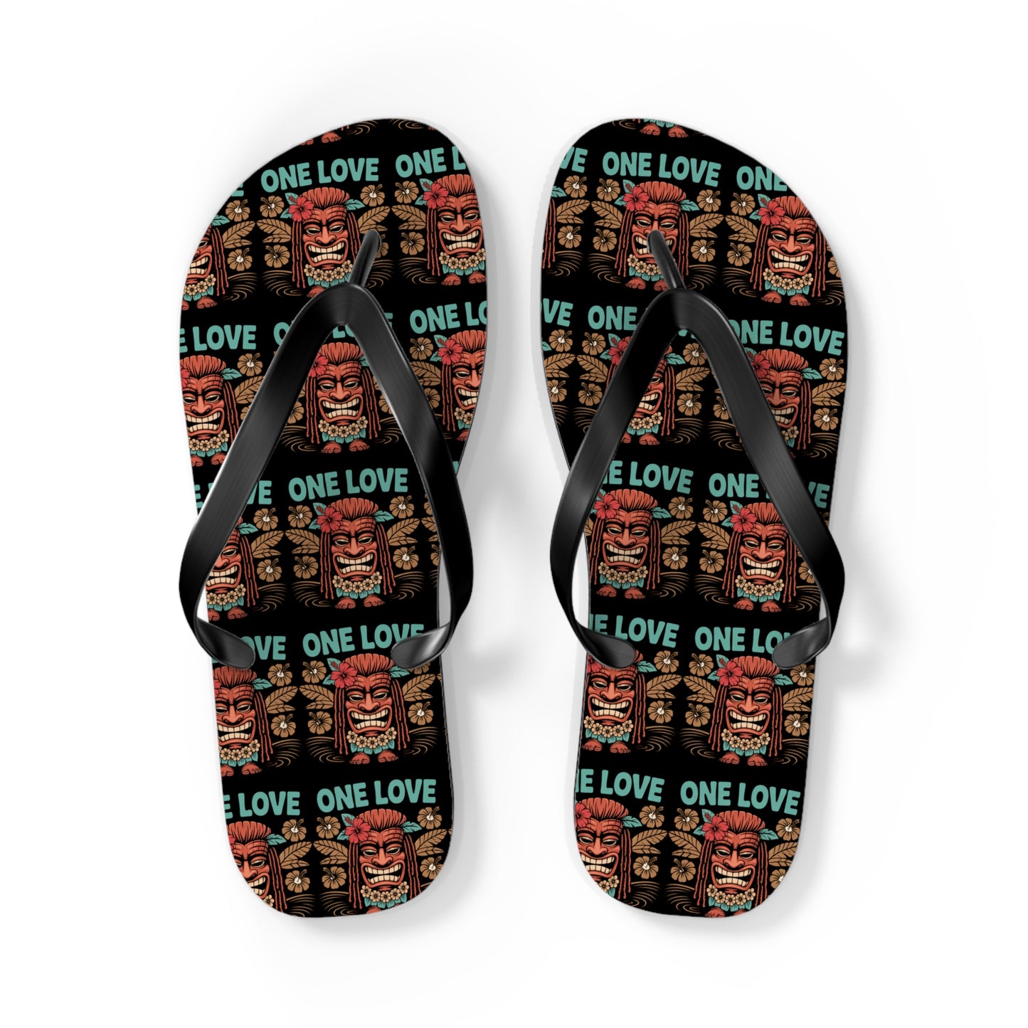 Tropical Flip Flops - 'One Love' Design for Summer Vibes