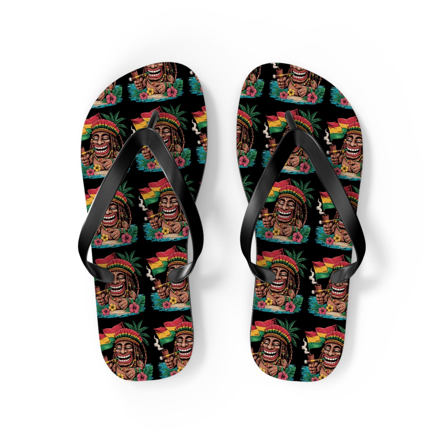 Rasta Tiki Flip Flops