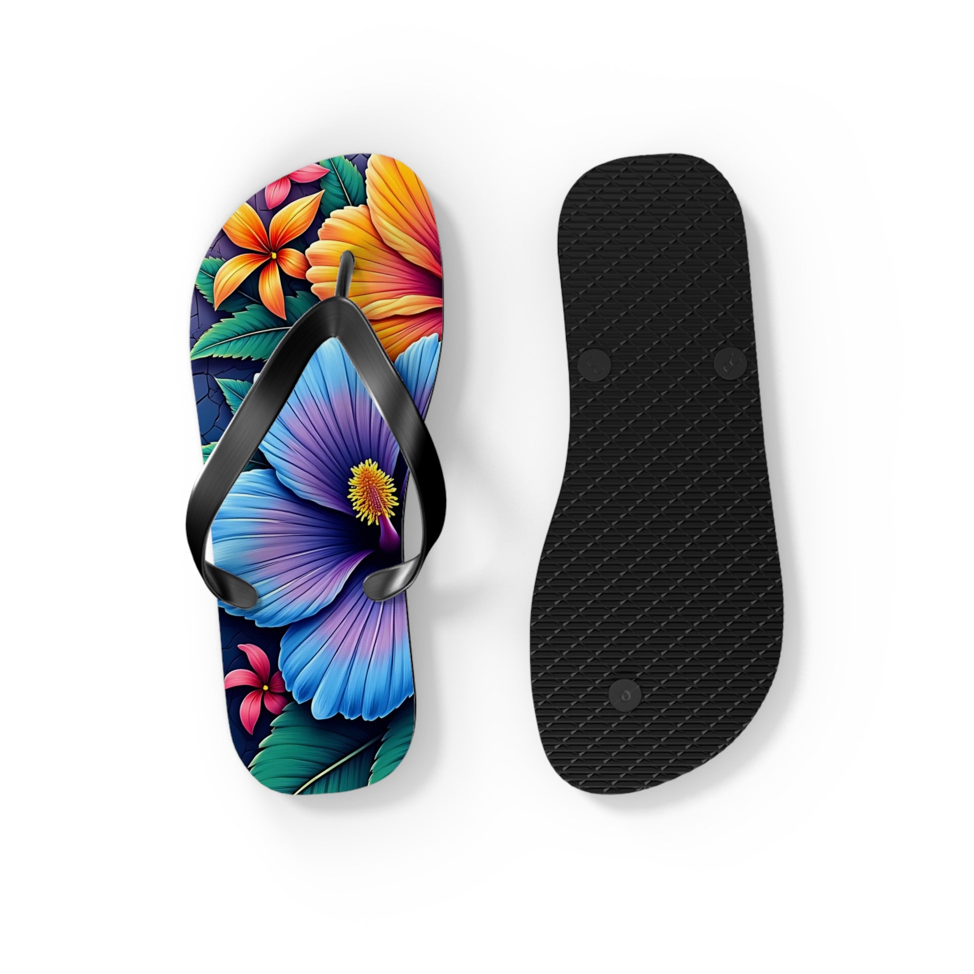 Tropical Floral Flip Flops - Vibrant Summer Sandals
