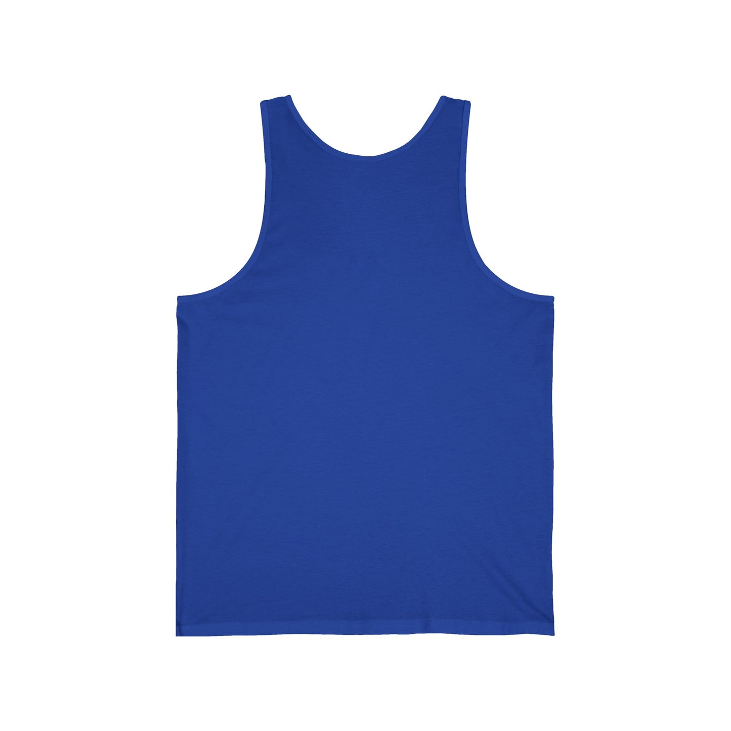 The Tropical Mai Tai Tank in royal blue is displayed flat, back side up, on a white background—ideal for beach days or summer parties.