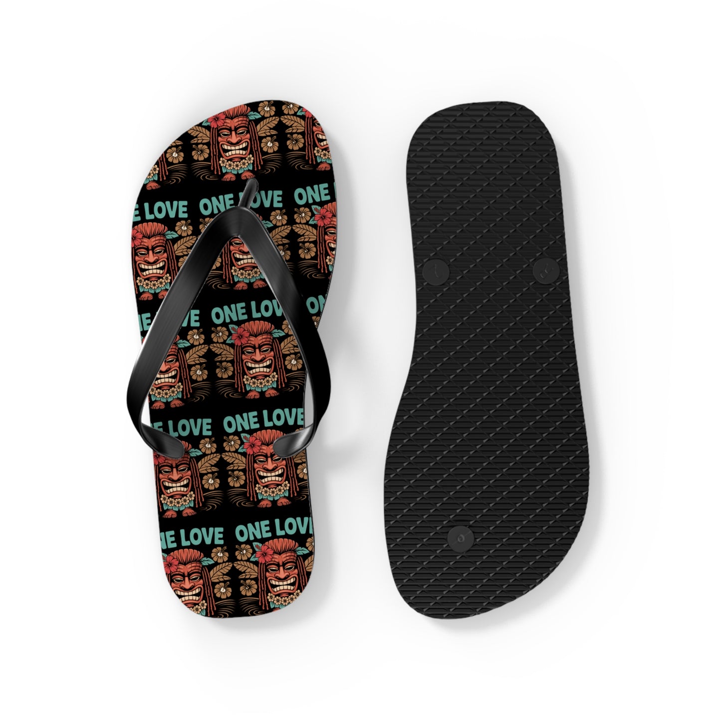 Tropical Flip Flops - 'One Love' Design for Summer Vibes